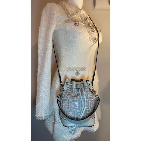 🩶SOLD🩶 Fendi Mon Tresor Iridescent Crystals Crossbody Bag - Picture 2 of 6